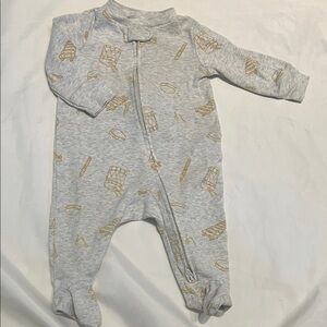 “Bundle 10/$13” Carters 3M Gray and Gold Kids One Piece footer Sleeper zipper